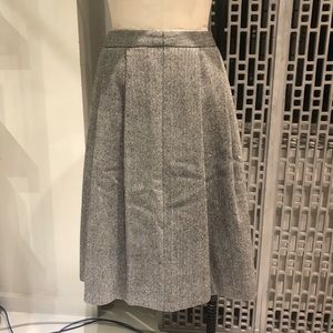 White And Black Herringbone Skirt